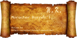 Morscher Kornél névjegykártya
